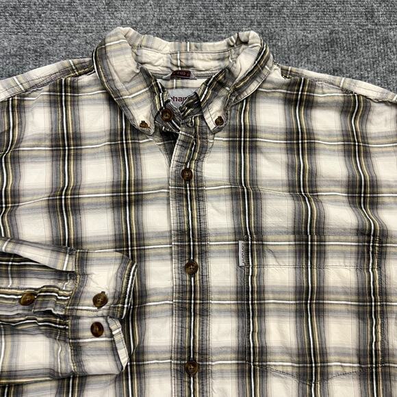 Carhartt Shirt Men's Large Multicolor Plaid 100% Cotton Relaxed Fit Button-Down - Picture 2 of 10